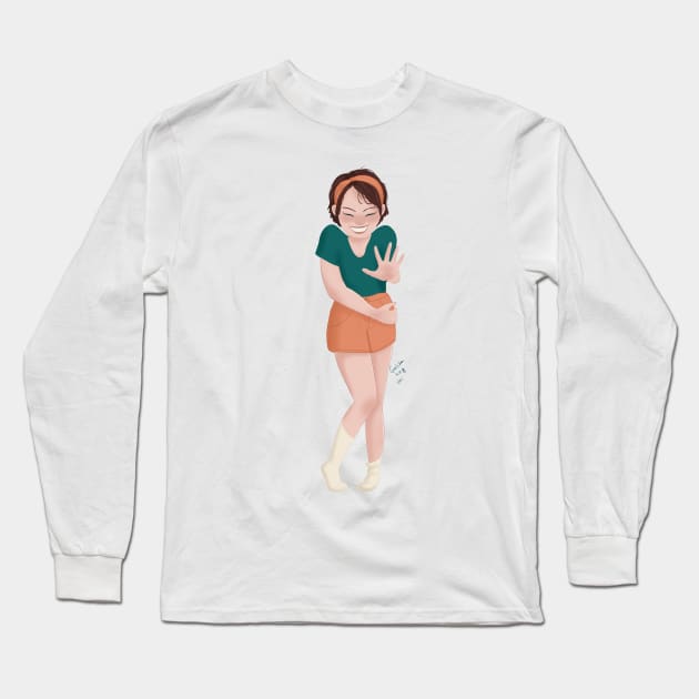Giggling Girl Long Sleeve T-Shirt by A2Gretchen